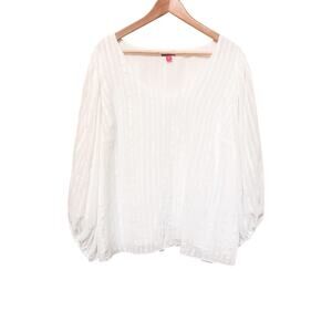 Vince Camuto White Blouse Top sz 2X Summer Coastal Vacation Beach NWT 9261190